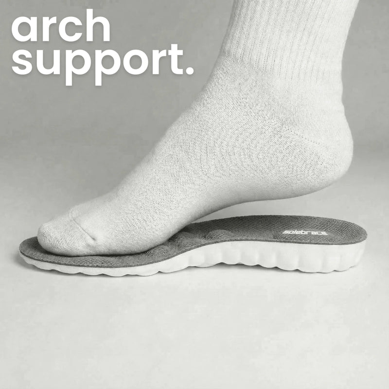Orthopedic insole with deep heel cup and arch support for foot pain relief