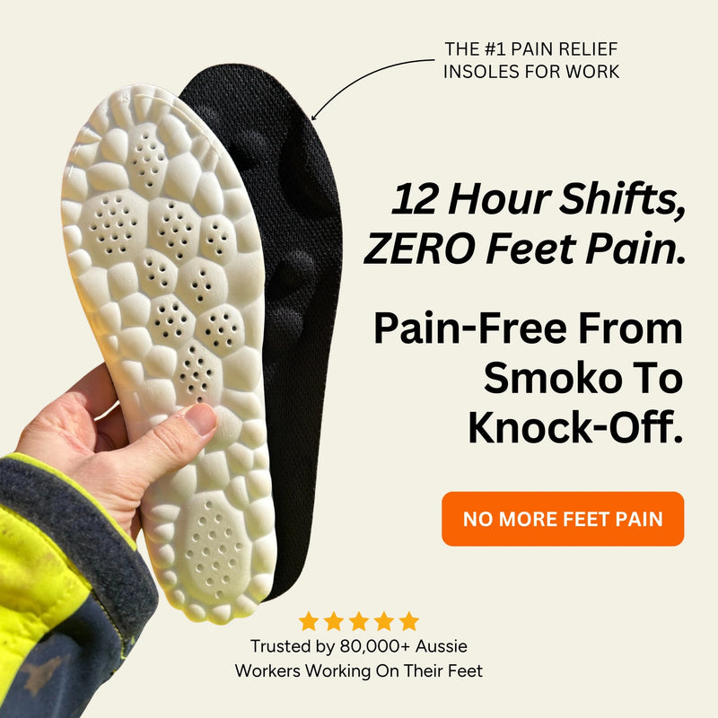 WorkFit arch support insole for construction workers on long shifts