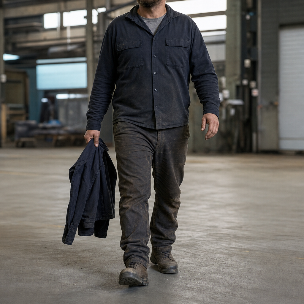 Worker walking comfortably after shift